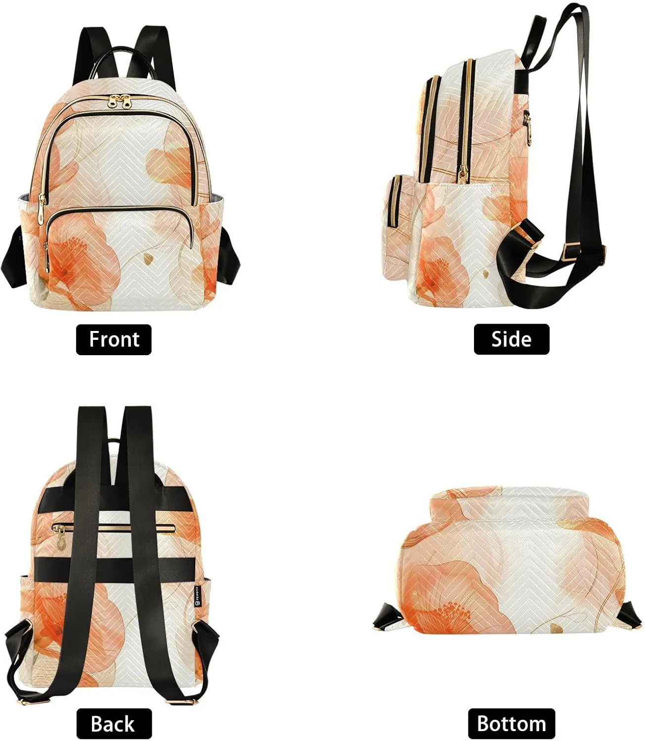 ALAZA Copy Space Flowers Plant Leaves Mini Backpack Purse for Women Travel Bag Lightweight Shoulder Bag Fashion Daypack