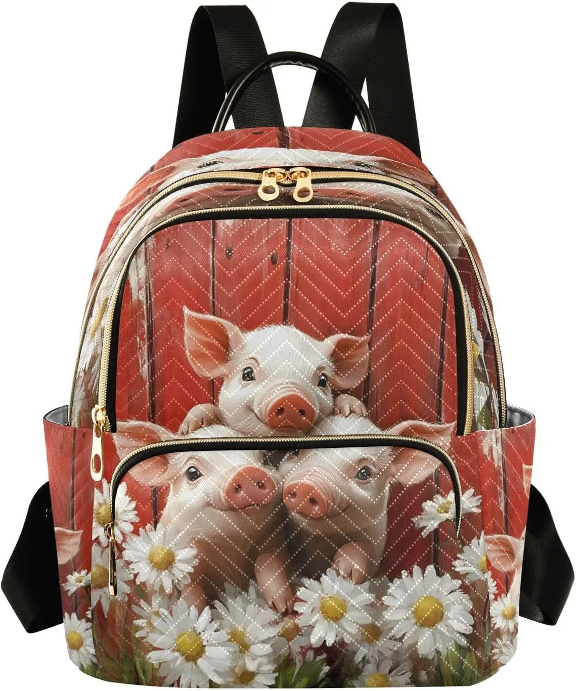 ALAZA Farm Pigs Small Backpack Purse for Women Travel Bag Lightweight Shoulder Bag Fashion Daypack