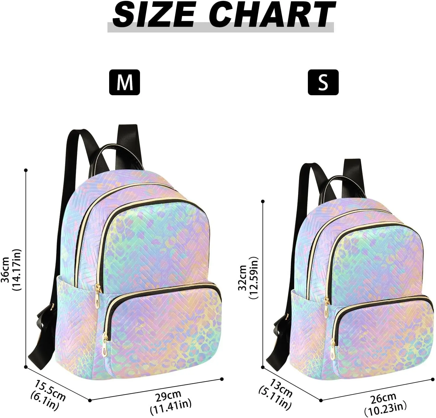 ALAZA Mini Backpack Purse for Women Lightweight Girls Small Rainbow Leopard Cheetah School Teens College Traveling
