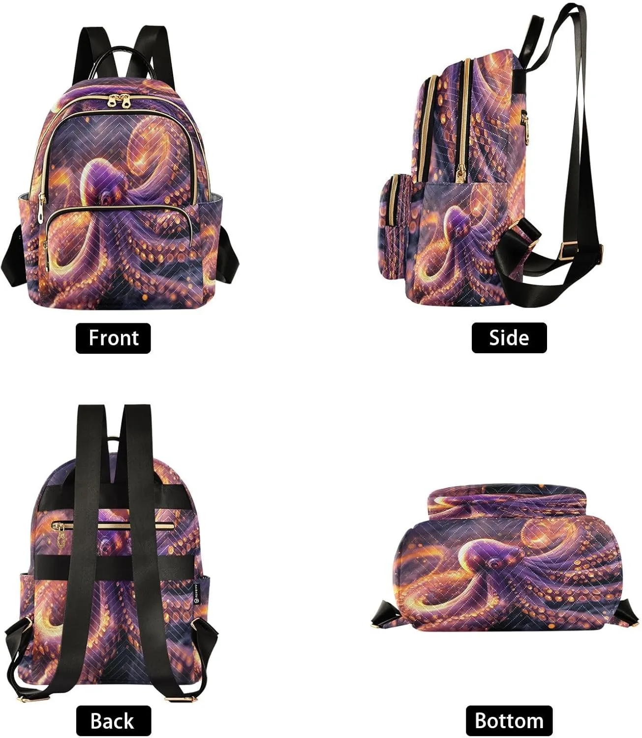 ALAZA Purple Octopus Mini Backpack Purse for Women Travel Bag Lightweight Shoulder Bag Fashion Daypack43