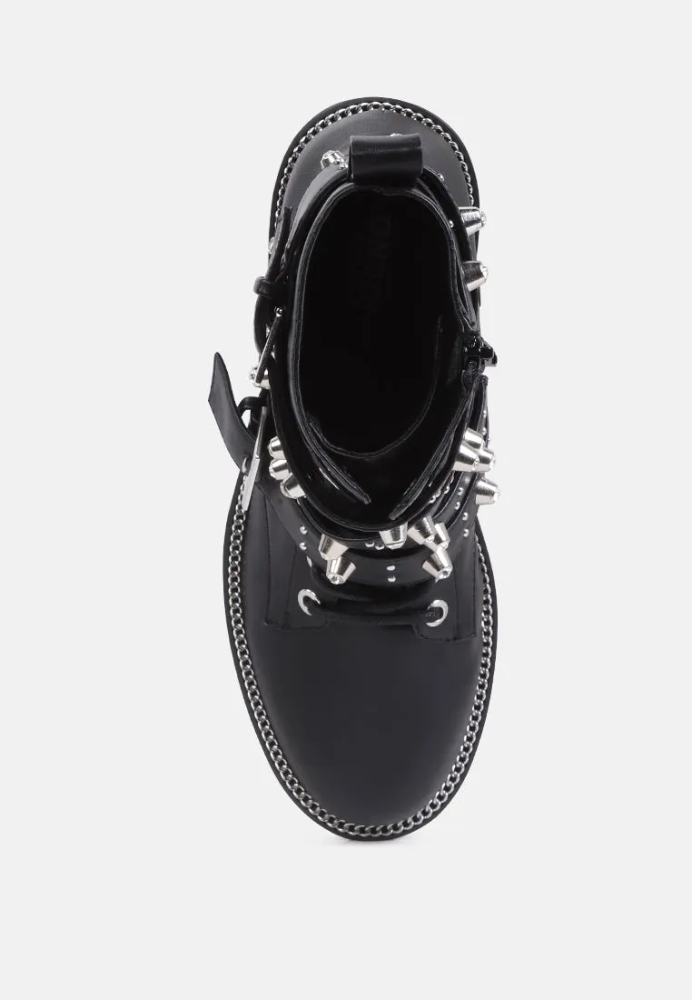 alitza metallic studded ankle boots