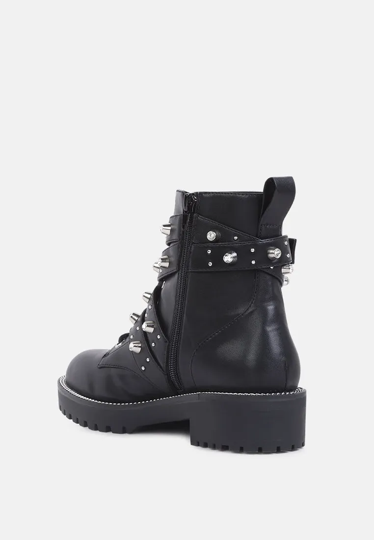 alitza metallic studded ankle boots