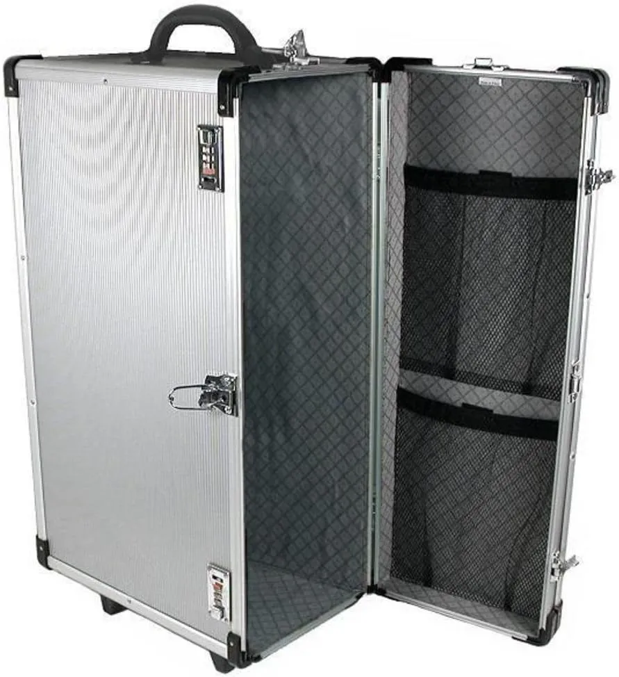 Aluminum Carrying Case Large -Extra durable. With pull out handle and wheels