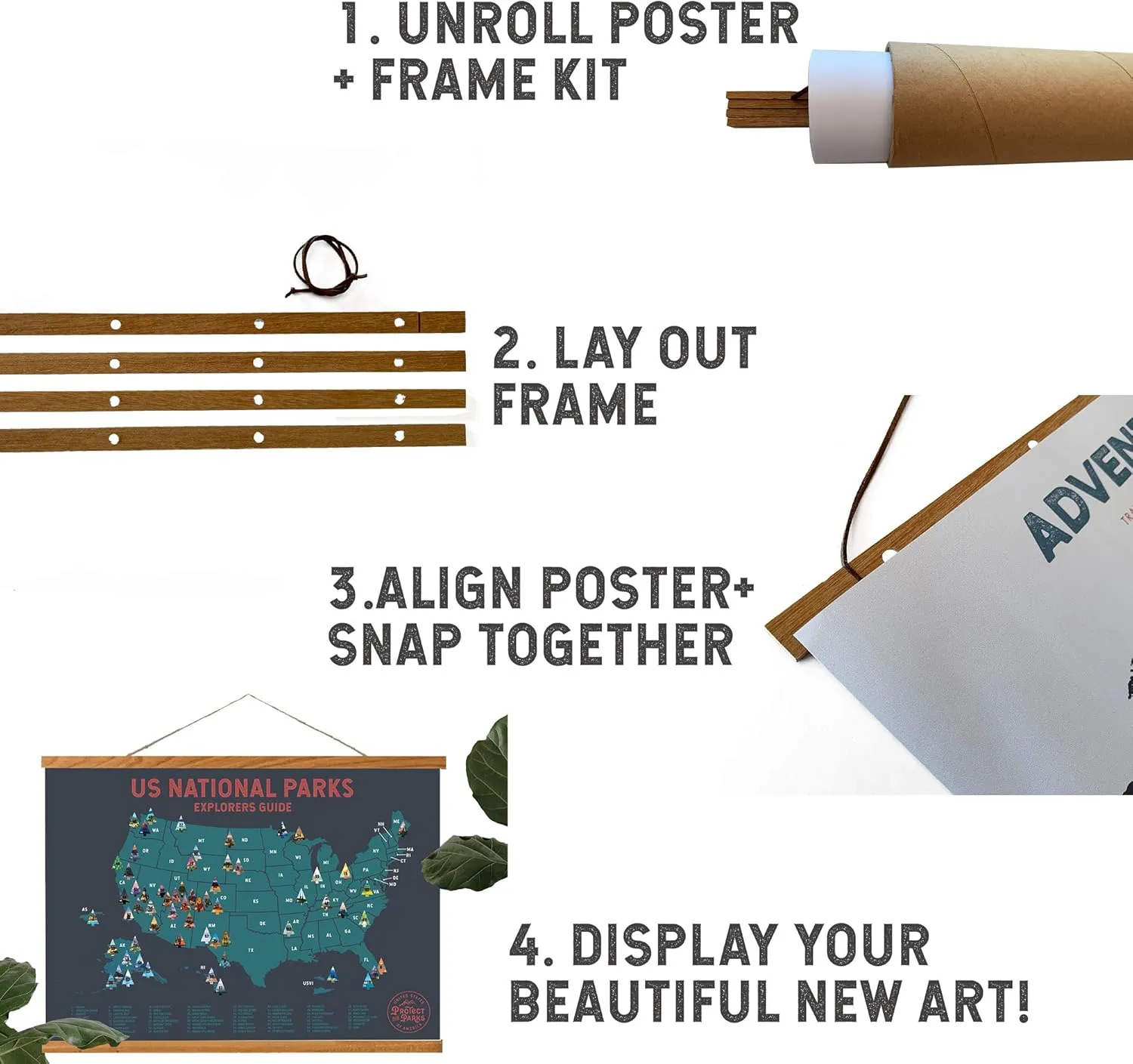 America The Beautiful USA Scratch Off Map- Interactive Travel Map - Scratch Off Poster Reveals Beautiful Nature Photography of Each 50 States - Travelers Gift - Traveler Wall Decor