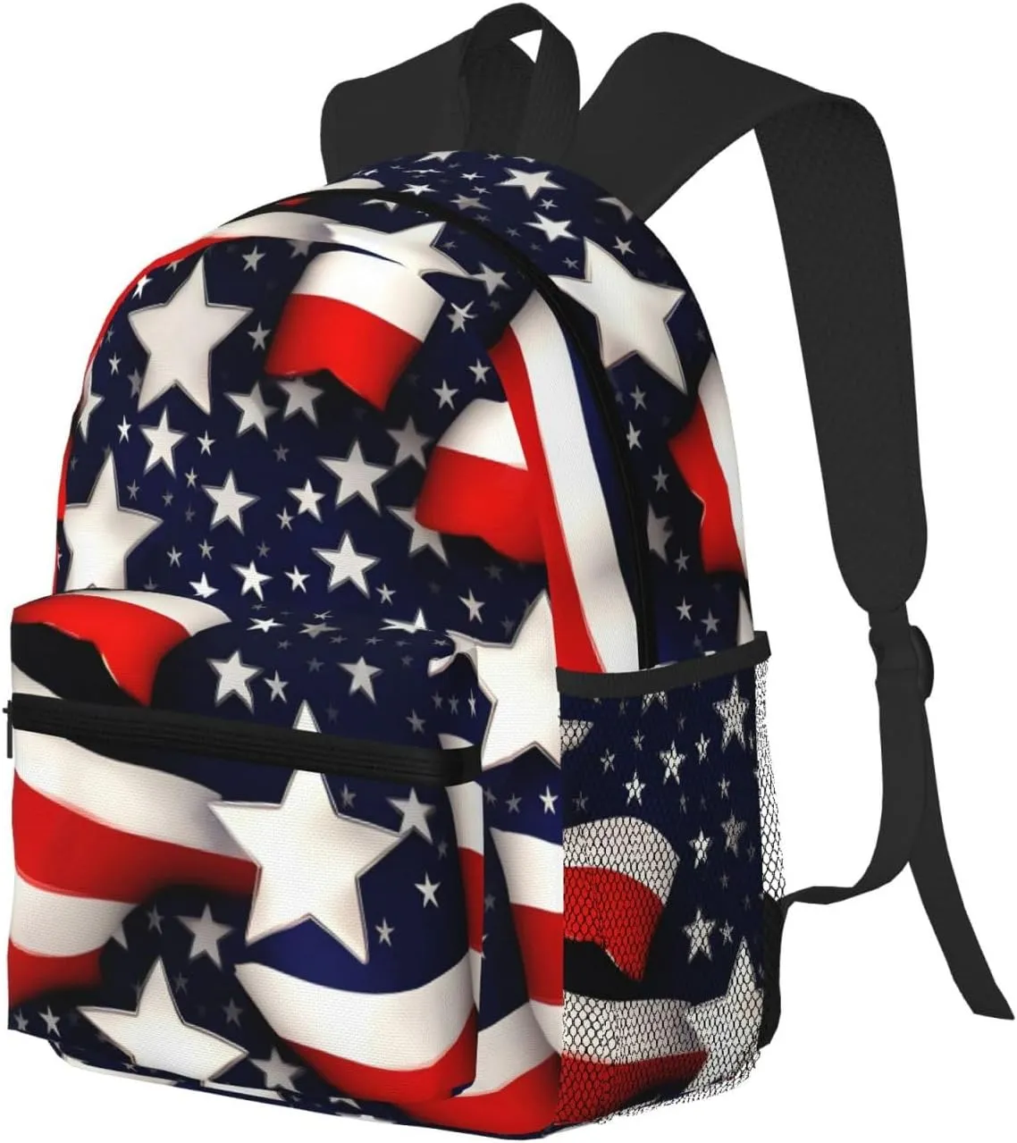 American Flag Stars Stripes Print Backpack For Men And Women Lightweight Backpack Casual Daypack For Workplace Travel