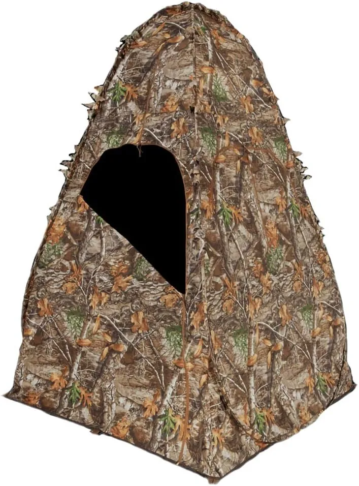 Ameristep Outhouse Lightweight Durable Hunting Spring Steel Mossy Oak Break-Up Country Ground Blind - 1 Hunter Concealment - Easy Setup & Takedown