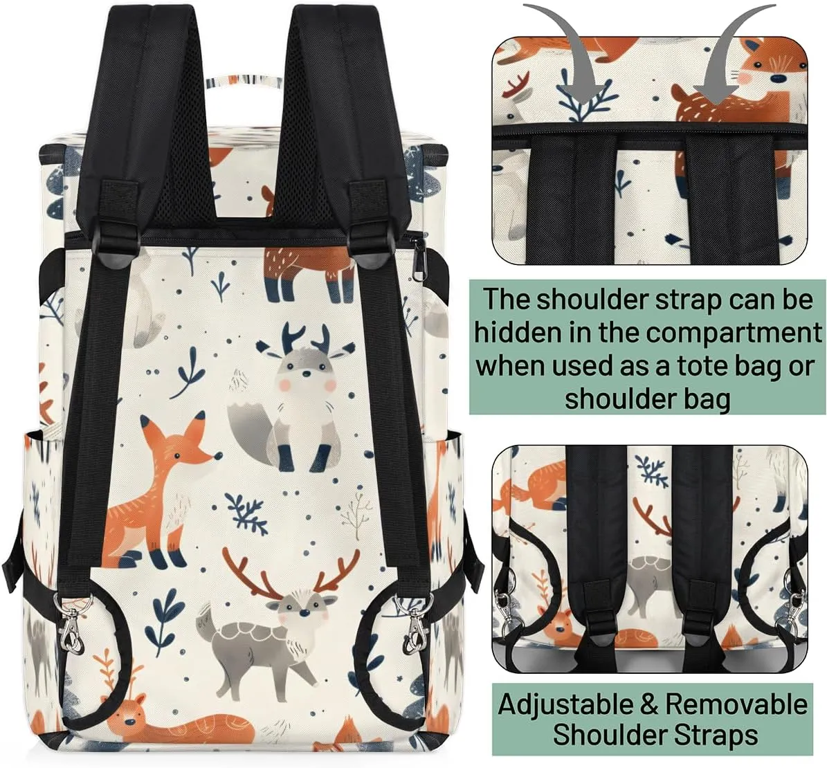 Animals Travel Backpack Carry On Flight Approved for Women Men, 18.9 Inch Large Jungle Animal Airline Approved Luggage Weekender Backpacks
