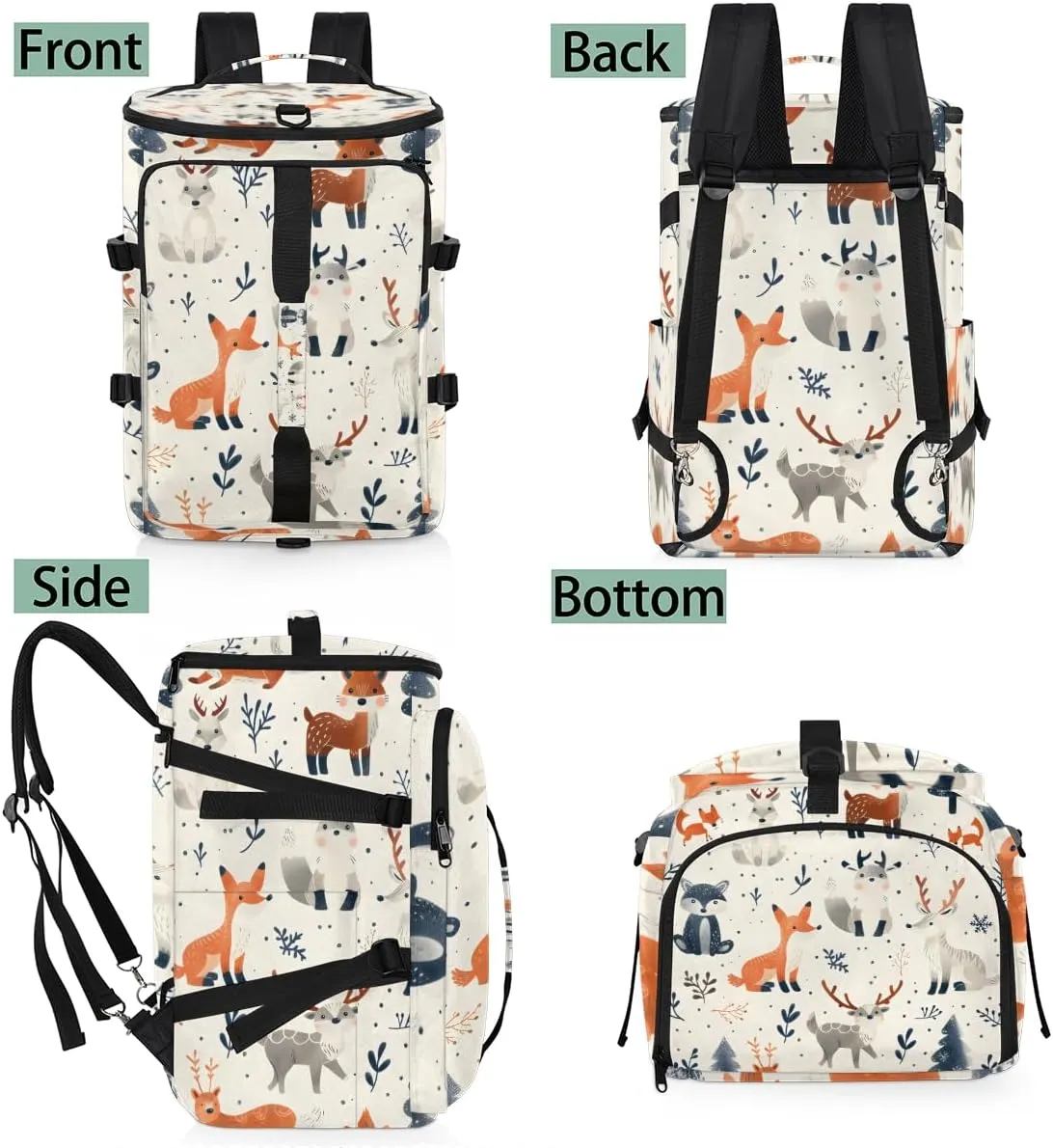 Animals Travel Backpack Carry On Flight Approved for Women Men, 18.9 Inch Large Jungle Animal Airline Approved Luggage Weekender Backpacks