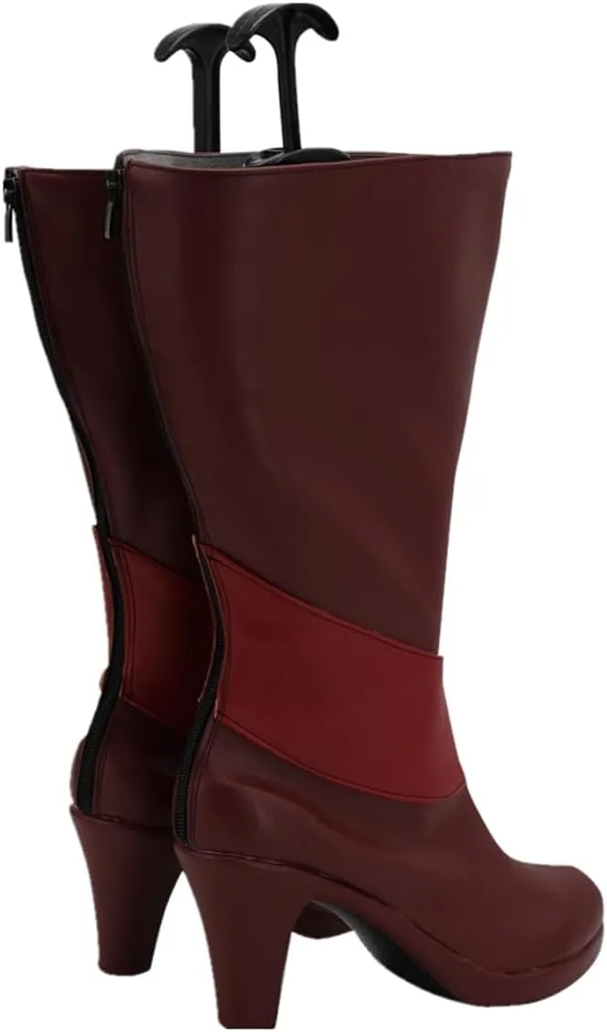 Anime Alastor Cosplay Shoes Red Alastor Boots for Women Halloween Carnival Party