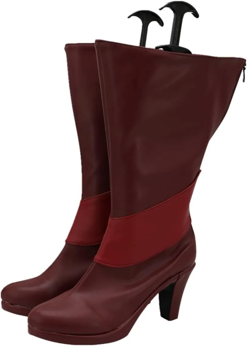 Anime Alastor Cosplay Shoes Red Alastor Boots for Women Halloween Carnival Party