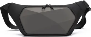 Anti-theft waist pack Men fanny pack Adjustable hip bag Hands-free belt bags Lightweight waist pouch Sling One-strap Daypacks for Hiking Cycling Outdoor Travel Flex Bags Polyester Grey