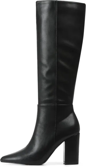 AOSPHIRAYLIAN Knee High Boots Women Snake Faux Crocodile Boots Long Tall Boots Pointed Toe Chunky High Heel Boots with Zipper Block Heel Fashion Dress Boots Pull On Size 6-10