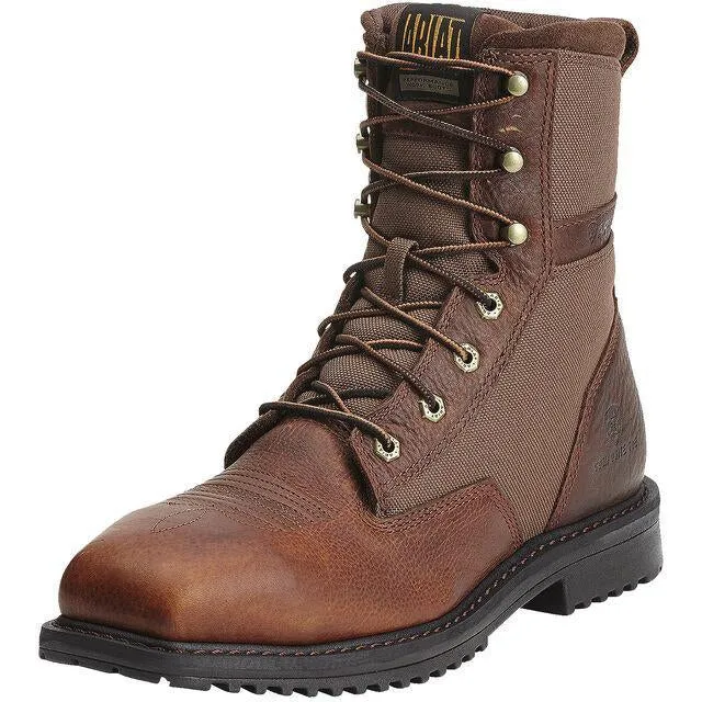 Ariat Men's RigTek 8" Wide Composite Toe Western Work Boot- Brown - 10012927