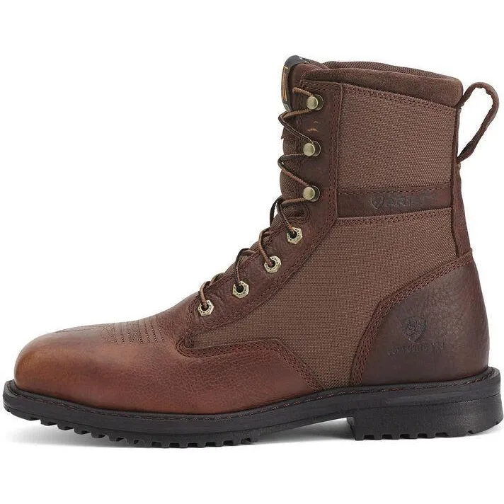 Ariat Men's RigTek 8" Wide Composite Toe Western Work Boot- Brown - 10012927