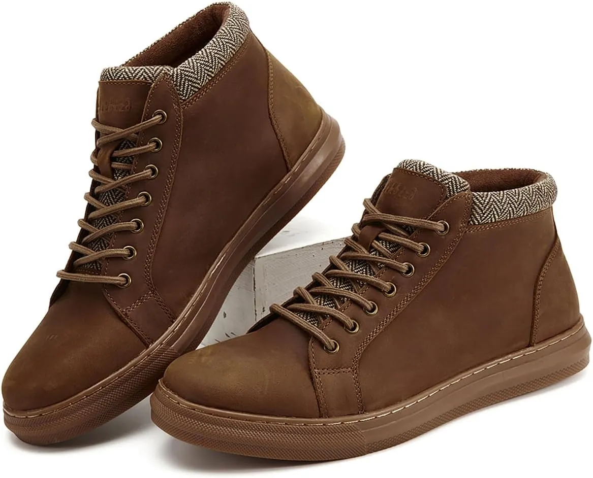 Arkbird Mens Leather Sneaker Fashion Classic Casual Chukka Ankle Boots for Men