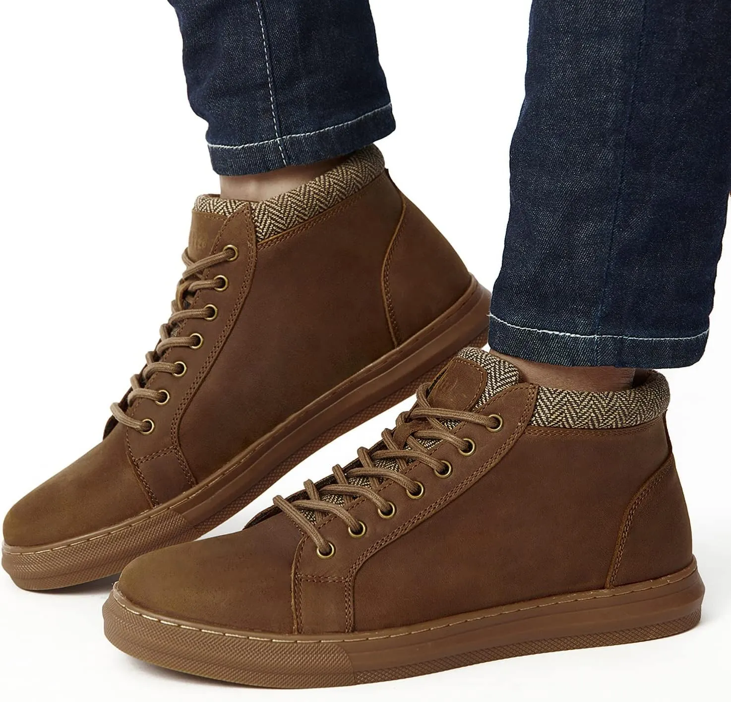 Arkbird Mens Leather Sneaker Fashion Classic Casual Chukka Ankle Boots for Men