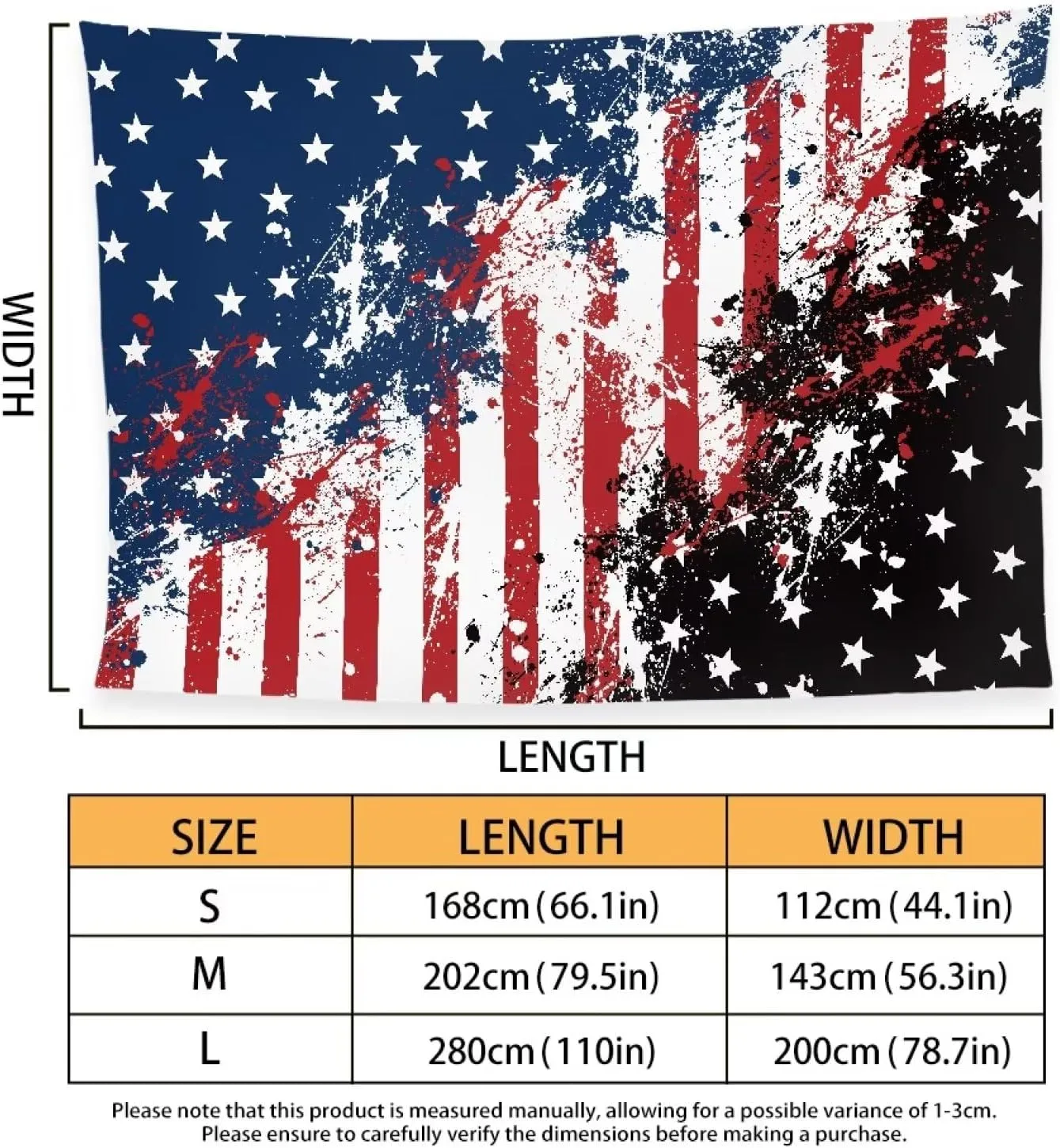 Artistic American Flag Beach Blanket Waterproof Sandproof Oversized Lightweight for Adults Blanket Beach Large Picnic Mat Beach Blanket for Travel Camping Hiking Picnic Large
