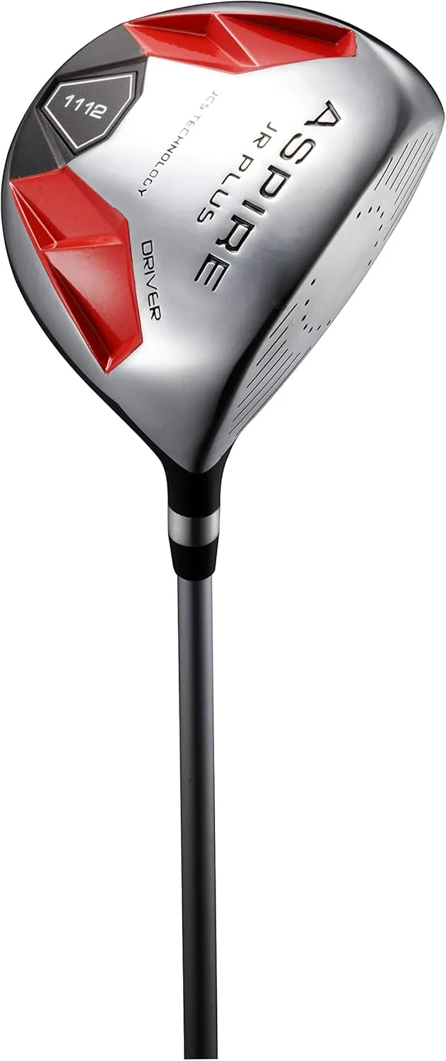 Aspire Junior Plus Kids Golf Clubs for Ages 3-12 (5 Groups) - Boys & Girls Right-Handed Kids Golf Set with Lightweight Stand Bag, Graphite Shafts & Aircraft-Grade Aluminum
