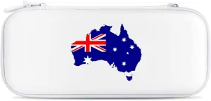 Australia Map Flag Hard Shell Travel Case with Rope 15 Game Card Pockets Compatible with Switch Protective