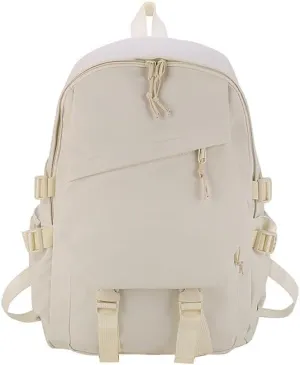Backpack for Casual Aesthetic Backpack Bookbag Travel Back Pack (White)