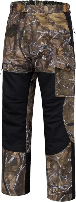 BASSDASH Splice Men’s Waterproof Breathable Hunting Pants Ripstop Camo Fishing Rain Pant
