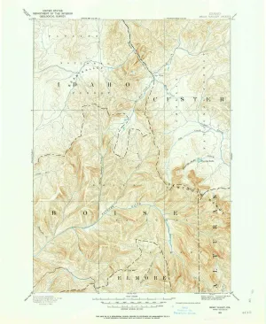 Bear Valley ID topo map, 1:125000 Scale, 30 X 30 Minute, Historical, 1891, Updated 1963, 20.8 x 17 in