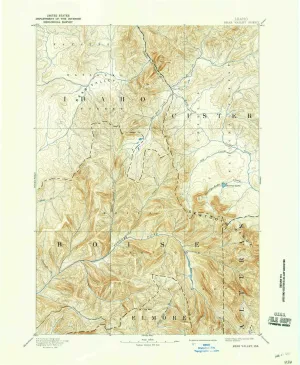 Bear Valley ID topo map, 1:125000 Scale, 30 X 30 Minute, Historical, 1893, Updated 1938, 20.7 x 17 in