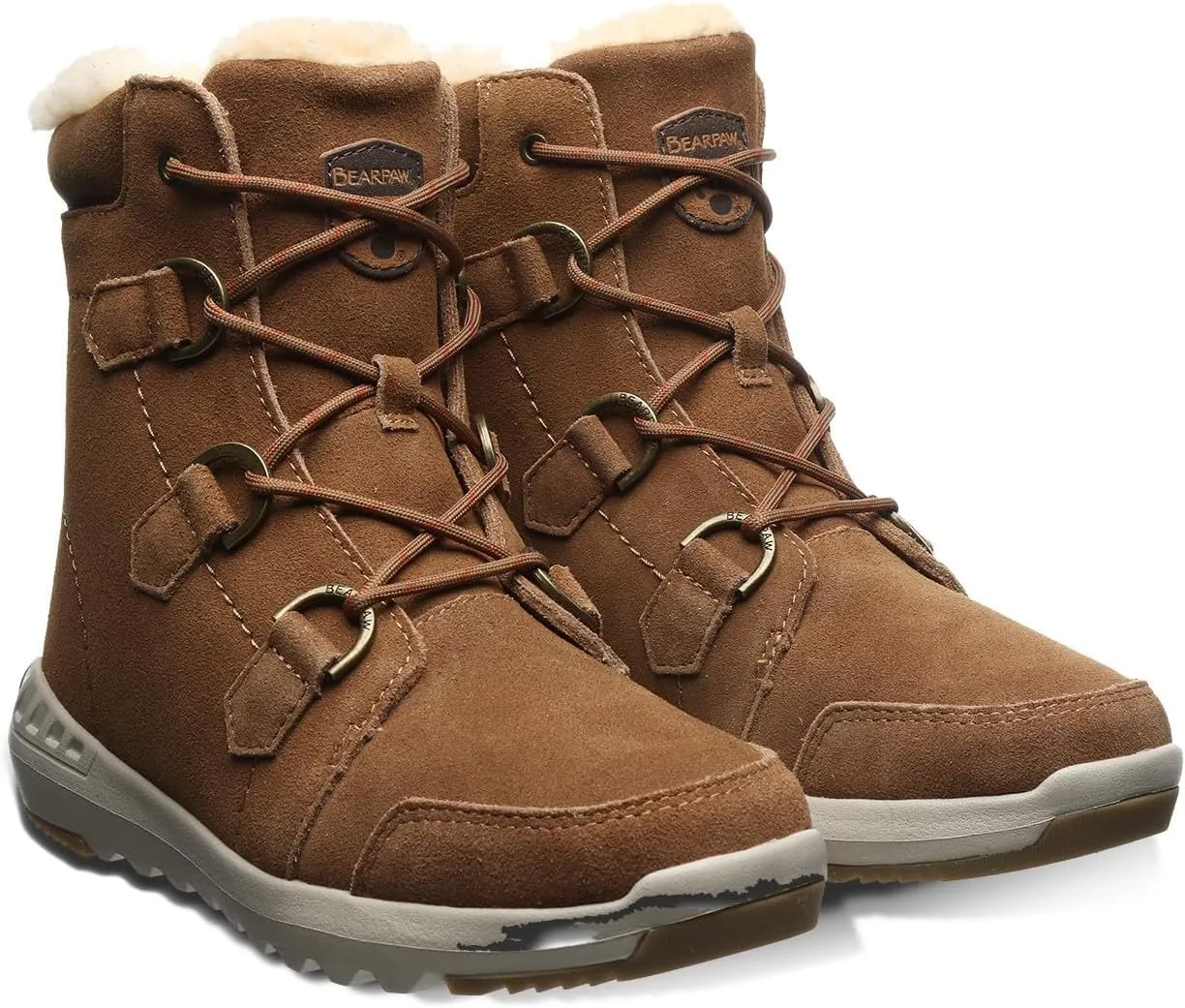 BEARPAW Womens Tyra Faux Fur Lined Suede Winter & Snow Boots