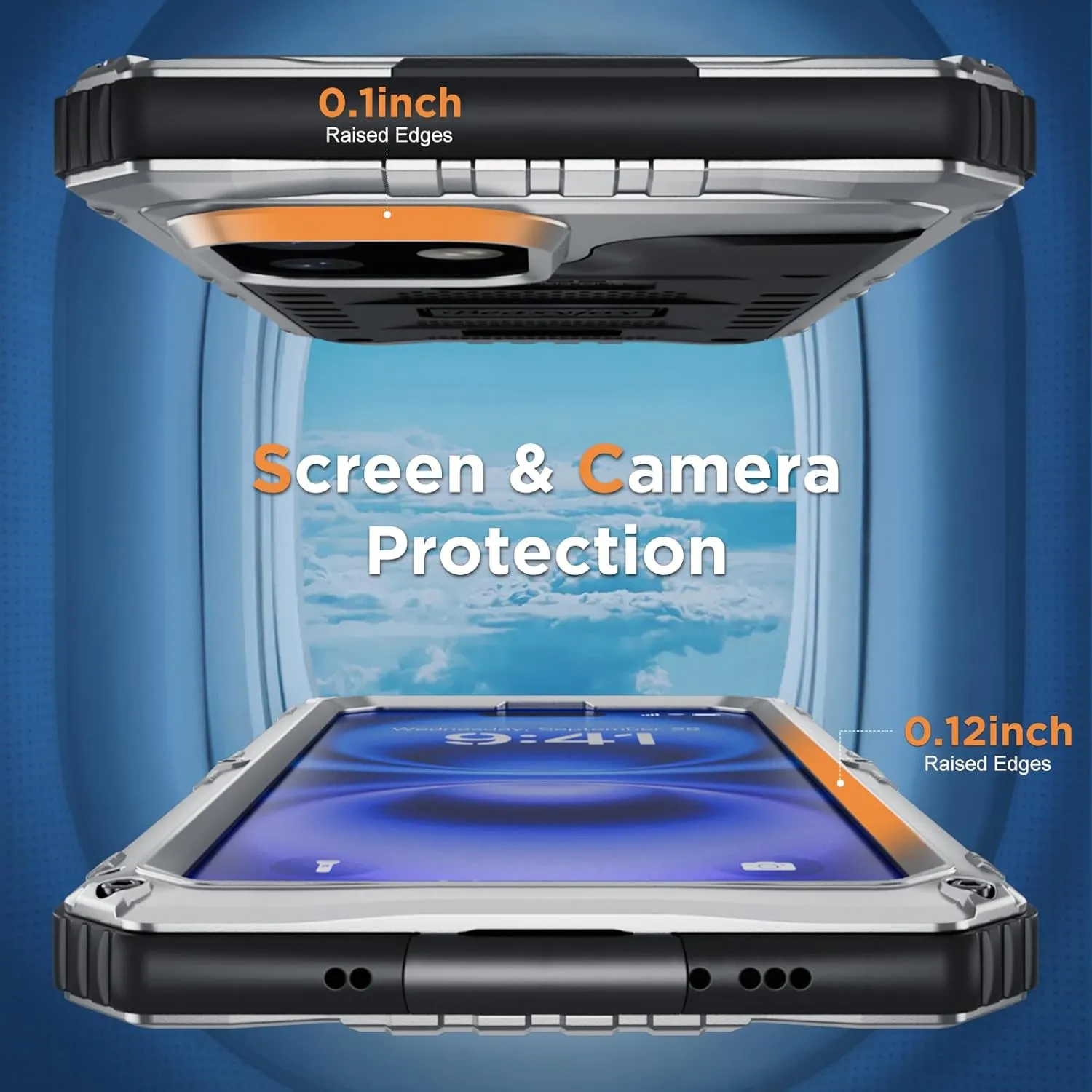 Beasyjoy for iPhone 16 Case Waterproof, Metal Heavy Duty Full Body Protective Case with Built-in Screen Protector, Military Grade Shockproof Dustproof Defender Rugged Cover for iPhone 16 6.1" Silver