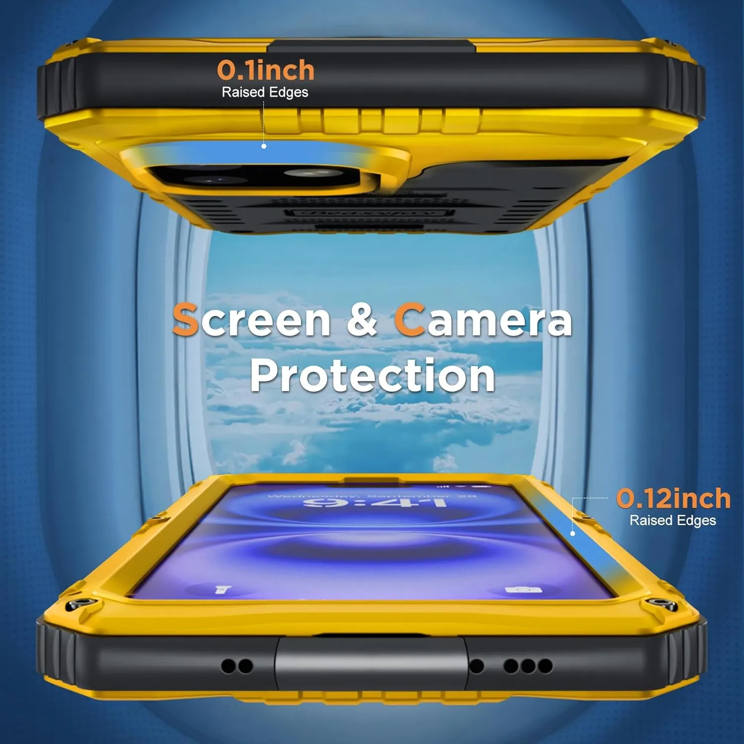 Beasyjoy for iPhone 16 Case Waterproof, Metal Heavy Duty Full Body Protective Case with Built-in Screen Protector, Military Grade Shockproof Dustproof Defender Rugged Cover for iPhone 16 6.1" Yellow