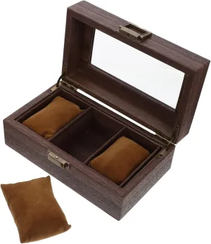 Beaupretty Desktop Wood Watch Box Elegant Slot Watch Display Case for Women Durable Wristwatch Storage Organizer with Smooth Finish for Showcasing and Bracelets