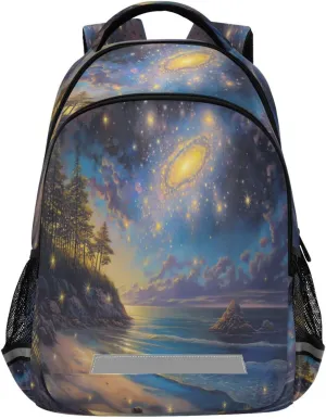 Beautiful Beach Scene Design Waterproof Backpack - Casual Outdoor Sports Daypack with Ergonomic Shoulder Straps#141