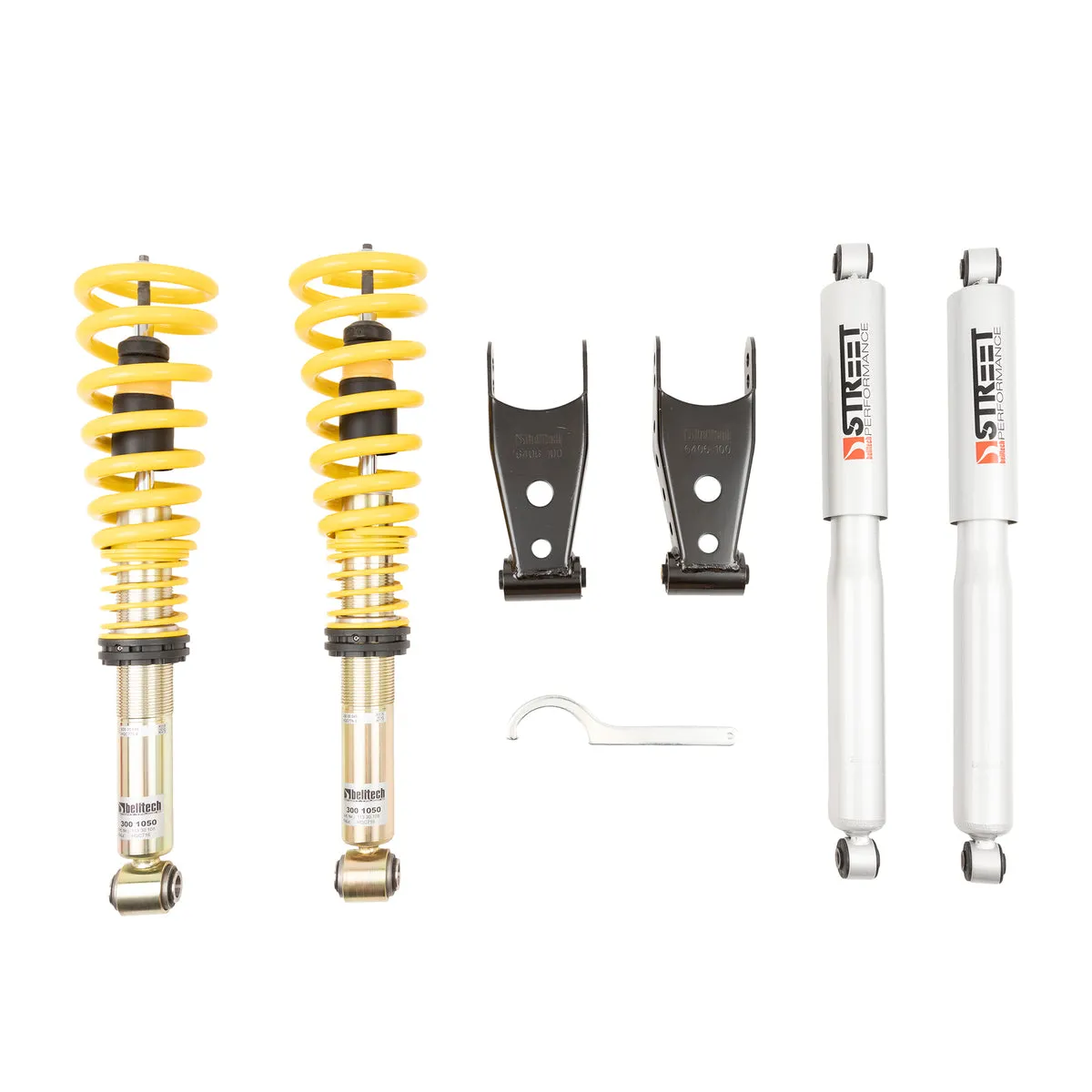 Belltech 13008 Coilover Adjustable Spring Lowering Kit Factory PreSet Fixed Damping, 0-3" Height Adjustable Drop
