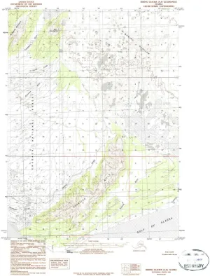 Bering Glacier A 8 AK topo map, 1:63360 Scale, 15 X 15 Minute, Historical, 1984, Updated 1984, 21.9 x 18 in