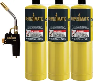 Bernzomatic TS4000 Trigger Start Torch 361524 (TS4000 Torch   3 Pack Map Pro Gas)