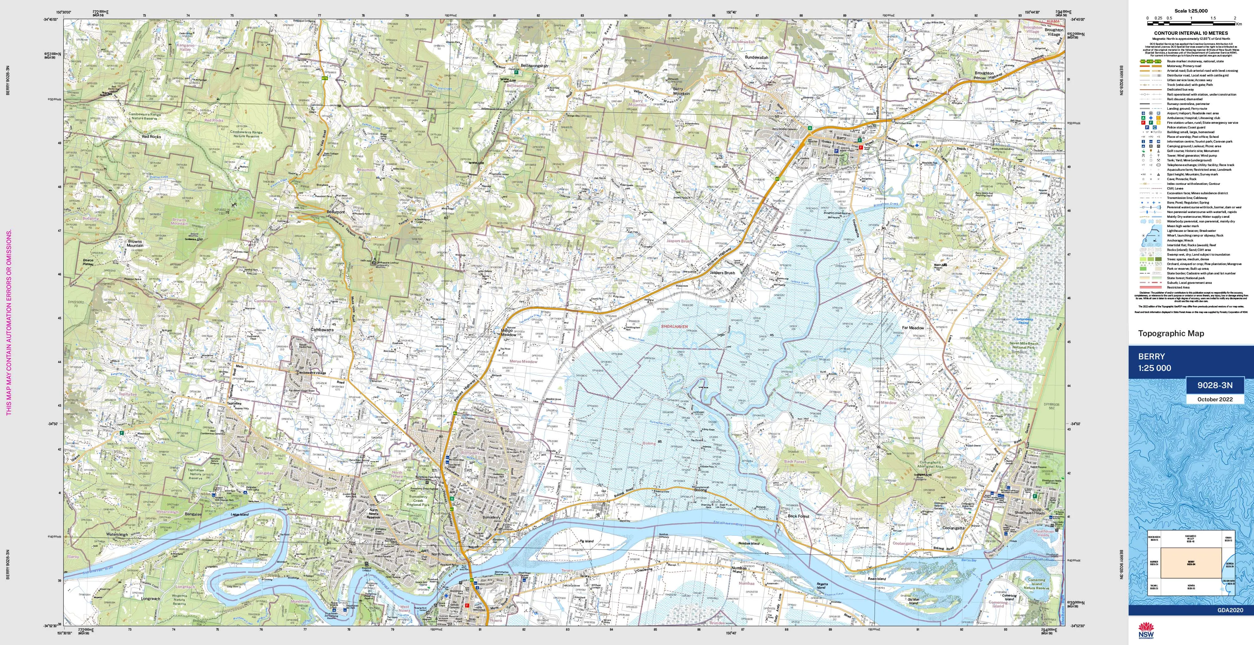 Berry 9028-3N Topographic Map 1:25k