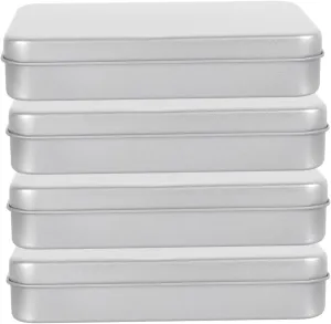 BESPORTBLE Rectangular Tinplate Cards Storage Box Waterproof Case for Sports Cards Smooth Edges