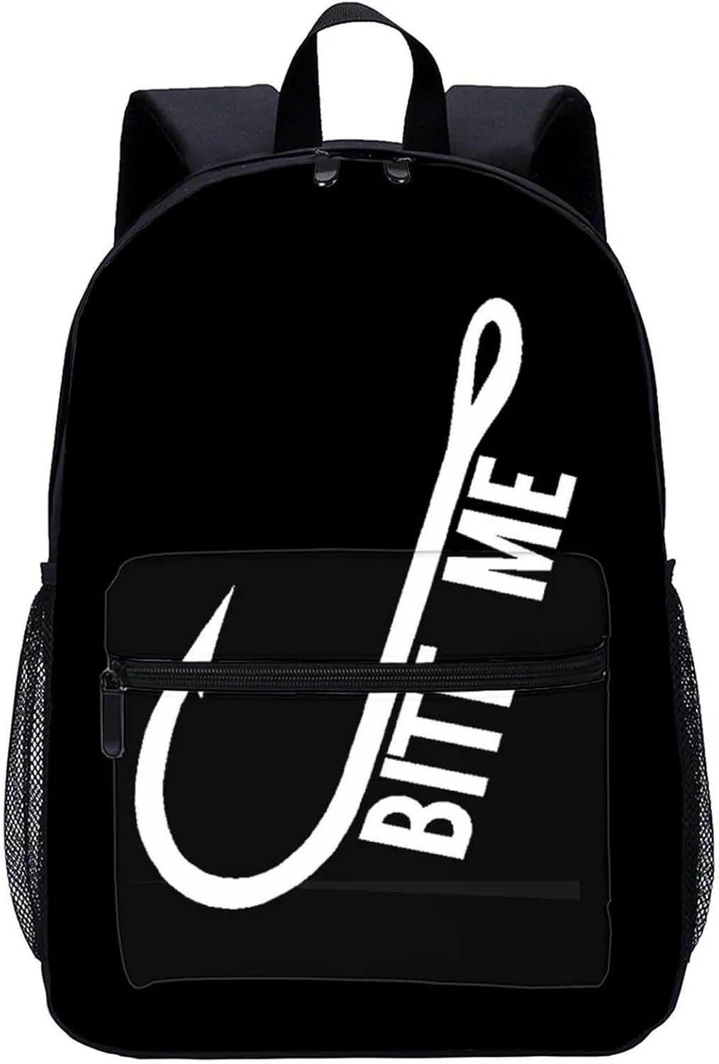 Bite Me Fishing Large Backpack 17Inch Lightweight Laptop Bag with Pockets Travel Business Daypack