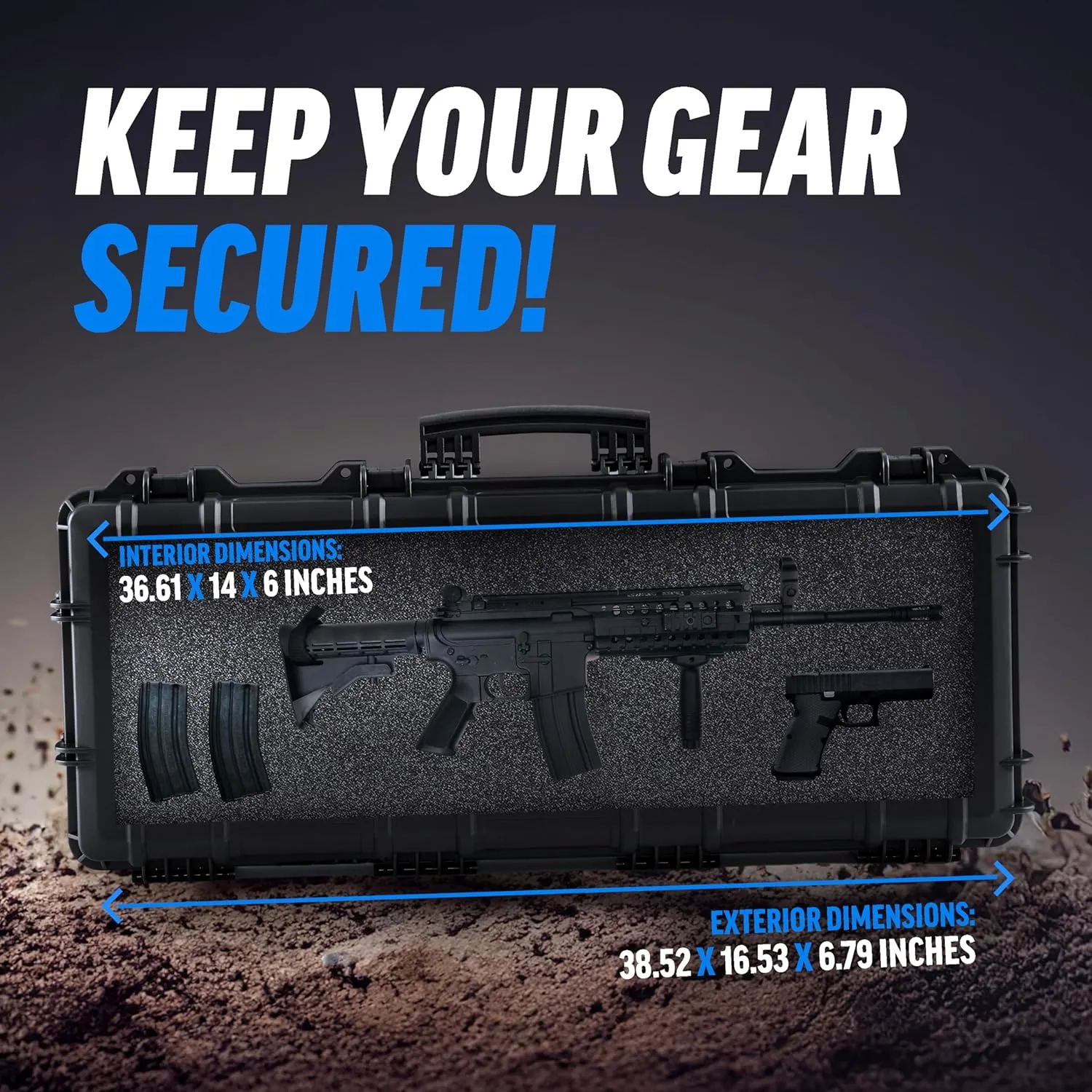 BluBox TSA Approved Rifle Carry Case - Waterproof Long Case