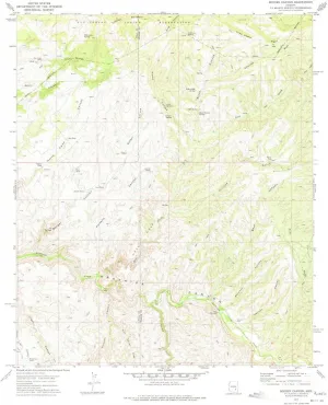 Booger Canyon AZ topo map, 1:24000 Scale, 7.5 X 7.5 Minute, Historical, 1972, Updated 1975, 26.8 x 22 in