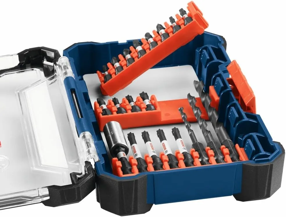 BOSCH DDMS40 40-Piece Assorted Impact Tough Drill Drive Custom Case System Set for Drilling and Driving Applications