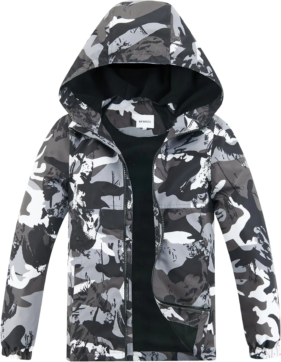 Boys Rain Jackets Waterproof Hooded fleece Raincoats Lightweight Windbreakers for Kids
