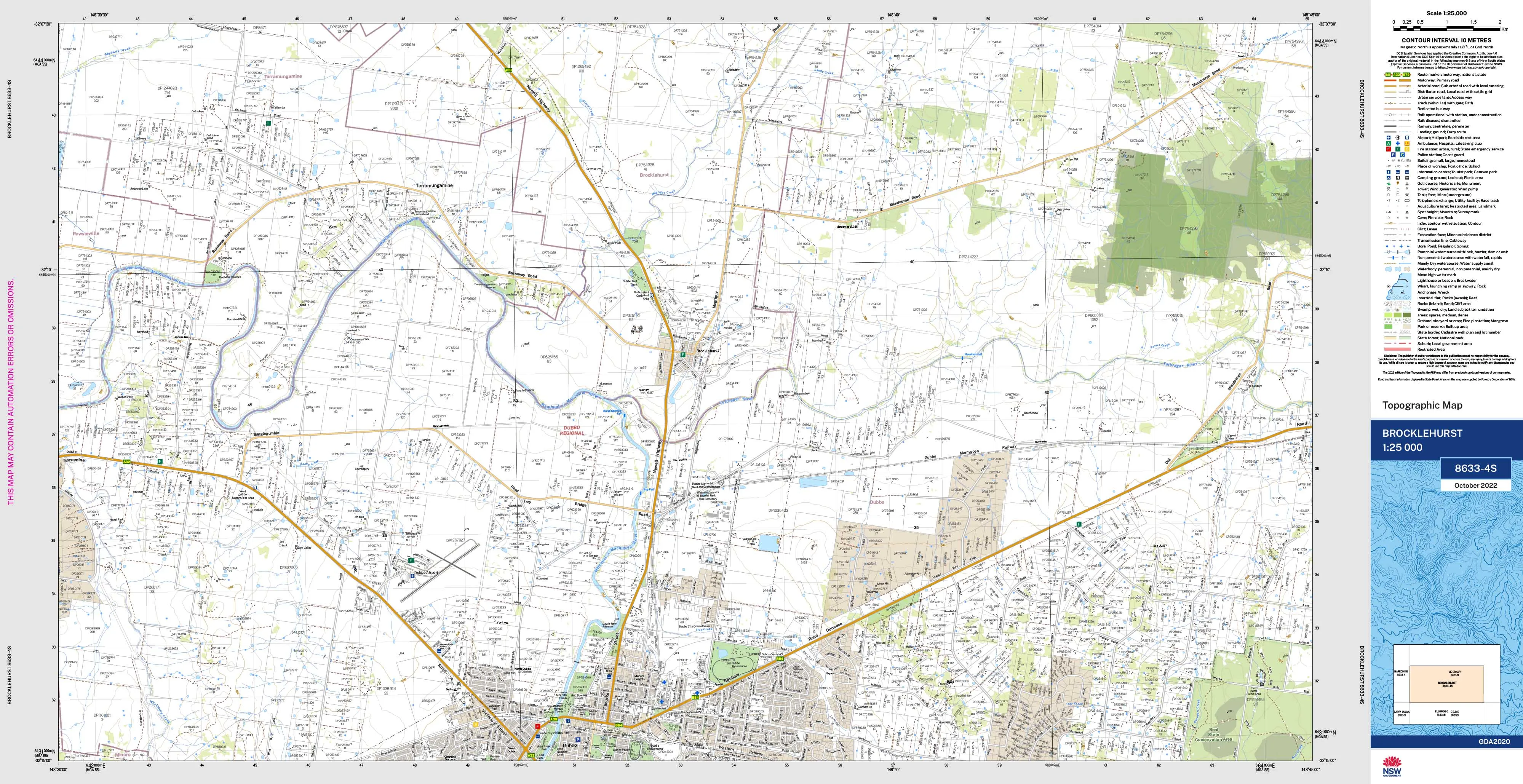 Brocklehurst 8633-4S Topographic Map 1:25k