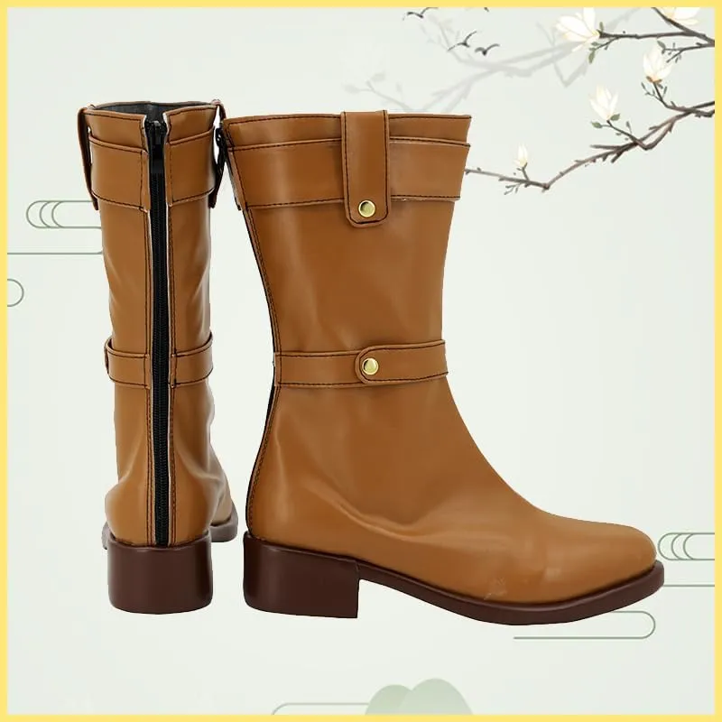 Brown Cosplay Shoes Party Cosplay Boots Shoes for Halloween Carnival Party
