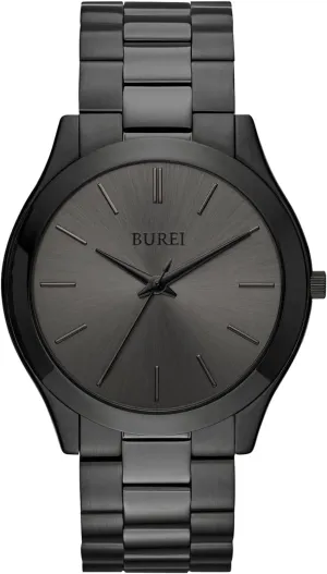 BUREI Men Watches Fashion Business Analog Stainless Steel Quartz Waterproof Watches for Men