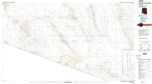 Cabeza Prieta MTS AZ topo map, 1:100000 Scale, 30 X 60 Minute, Historical, 1980, Updated 1996, 24.1 x 43.5 in