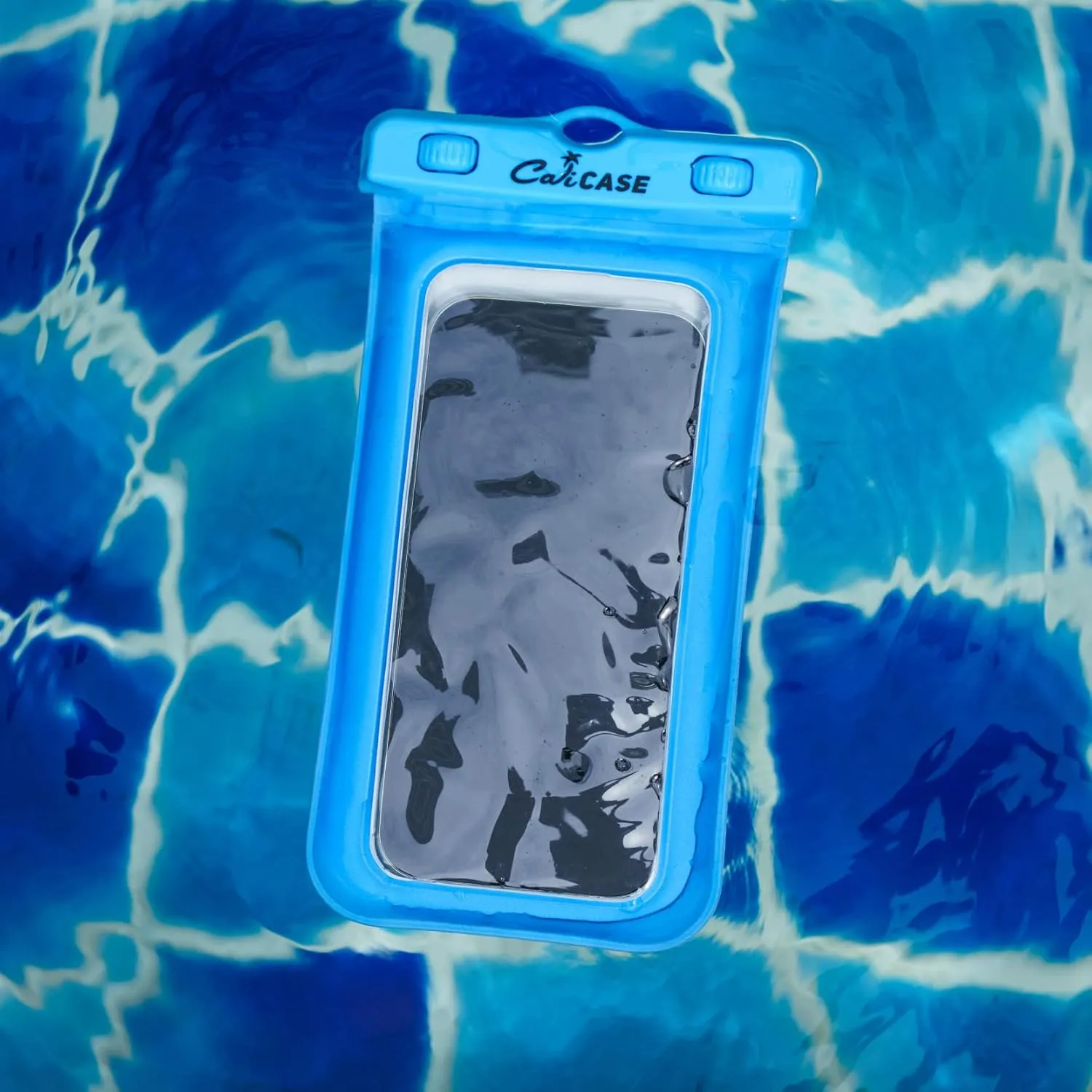 CaliCase Premium Universal Waterproof Floating Phone Pouch - IPX8 Waterproof Floating Phone Case with Lanyard for iPhone and Android - American Flag
