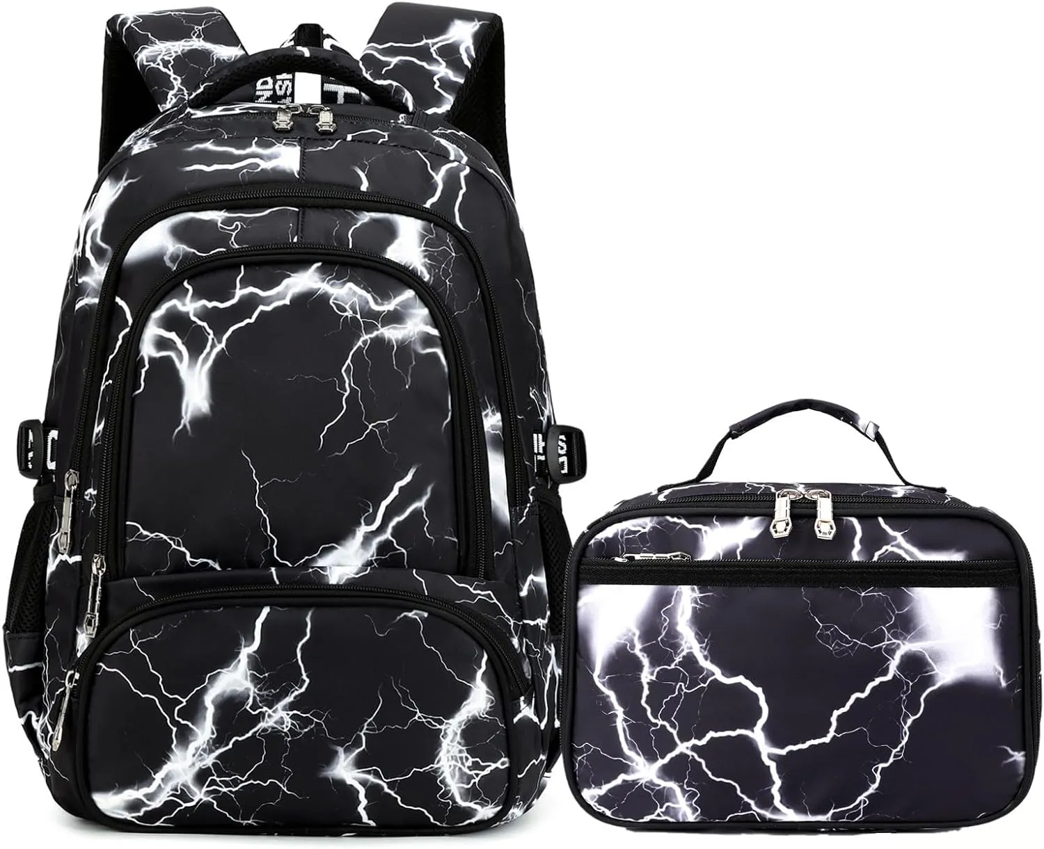 Camo Backpack Set with Lunch Bag Lightweight Waterproof School Backpack Bookbag for Boys Girls