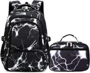 Camo Backpack Set with Lunch Bag Lightweight Waterproof School Backpack Bookbag for Boys Girls
