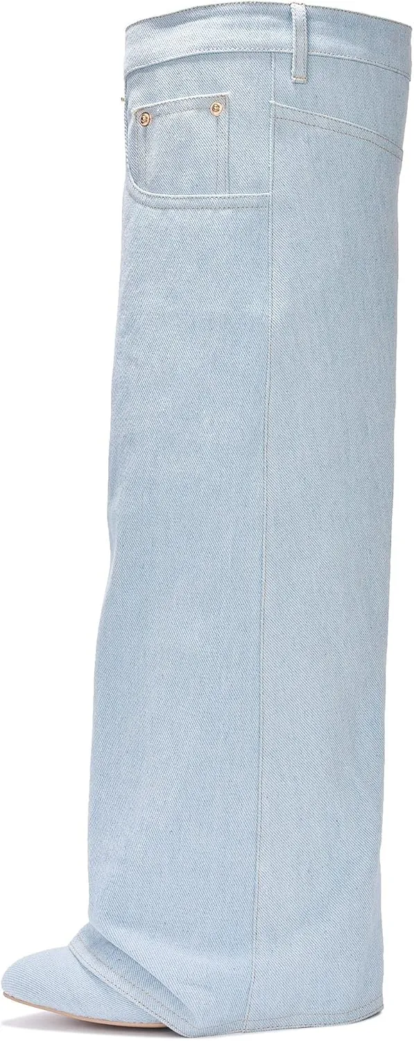 Cape Robbin Marget Over The Knee Pointy Toe Heeled Boots for Women